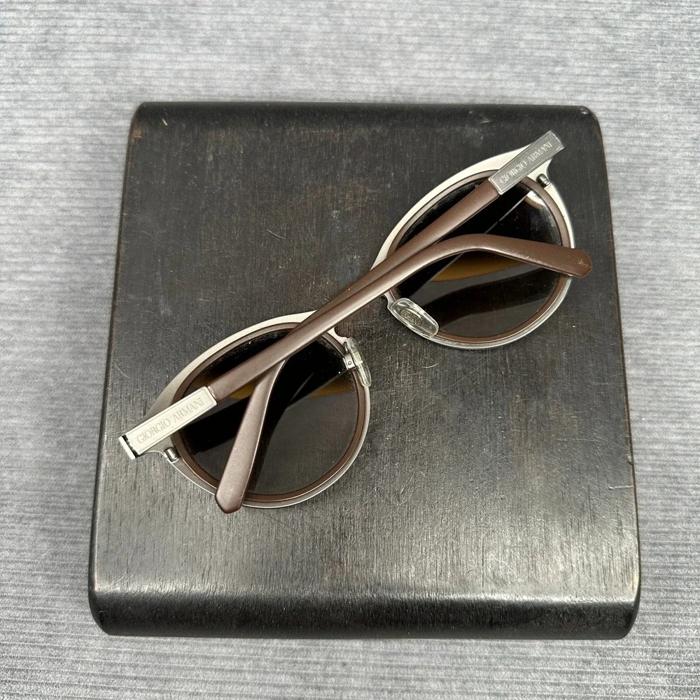 Giorgio Armani Brown Round Sunglasses AR 6009 3032/8E Made in Italy 49-23-135